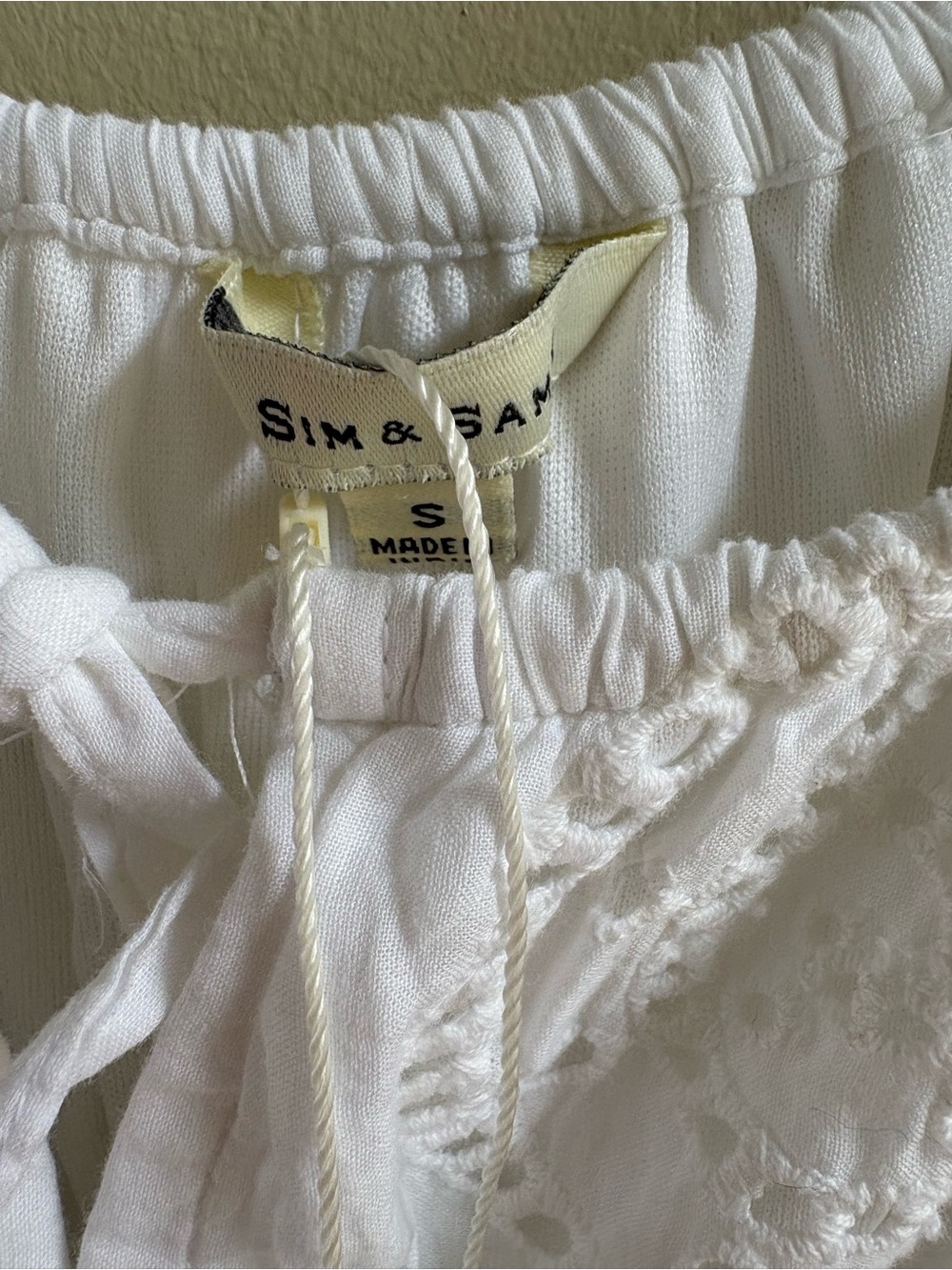 Sim & Sam NWT White Cotton Eyelet Embroidered Coastal Maxi Dress Size S Boho - Picture 4 of 9